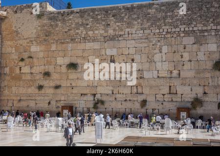 Israel, Jerusalem, westliche Mauer, Juden im Gebet Stockfoto