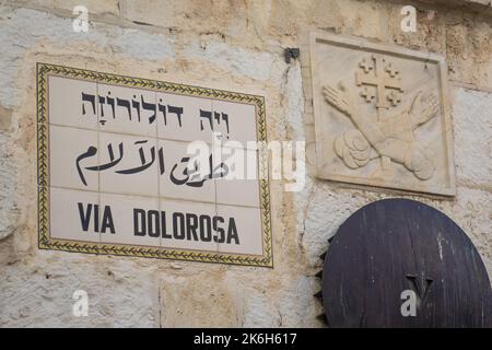 Israel, Jerusalem, Via Dolorosa Stockfoto