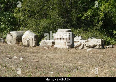 Ruinen in Aphrodisias Antike Stadt in Geyre, Aydin, Turkiye Stockfoto