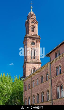 Seitenansicht der Jesuitenkirche in der Heidelberger Altstadt. Baden Württemberg, Deutschland, Europa Stockfoto