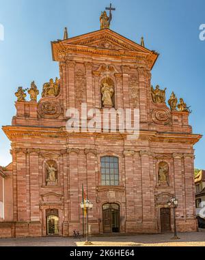 Eingangsfassade der Jesuitenkirche in der Altstadt von Heidelberg. Baden Württemberg, Deutschland, Europa Stockfoto