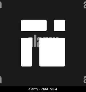 Inhalt blockiert das Symbol für die glyphe-benutzeroberfläche im dunklen Pixelmodus Stock Vektor