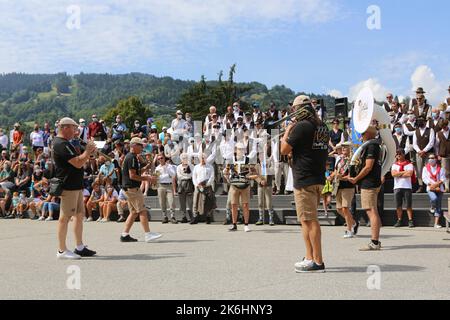 Fête des Guides du Val Montjoie. Saint-Gervais-les-Bains. Haute-Savoie. Auvergne-Rhône-Alpes. Frankreich. Europa. Stockfoto