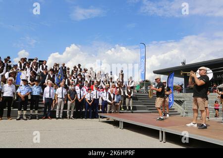 Fête des Guides du Val Montjoie. Saint-Gervais-les-Bains. Haute-Savoie. Auvergne-Rhône-Alpes. Frankreich. Europa. Stockfoto