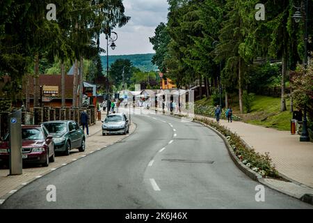 SOVATA, MURES, RUMÄNIEN – 29. MAI 2021: Bild aus Sovata Resort Transylvania, Rumänien. Stockfoto