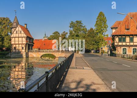 Straßenansicht in der Stadt Steinfurt, Nordrhein-Westfalen, Deutschland Stockfoto