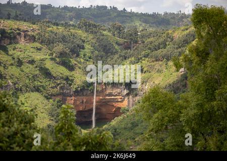 Chebonet Falls auf Mt. Elgon - Uganda, Ostafrika Stockfoto