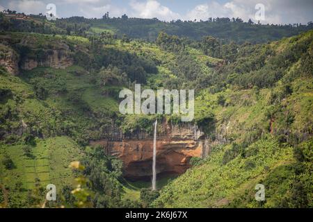 Chebonet Falls auf Mt. Elgon - Uganda, Ostafrika Stockfoto