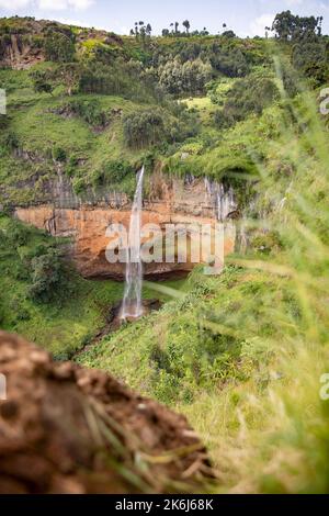 Chebonet Falls auf Mt. Elgon - Uganda, Ostafrika Stockfoto