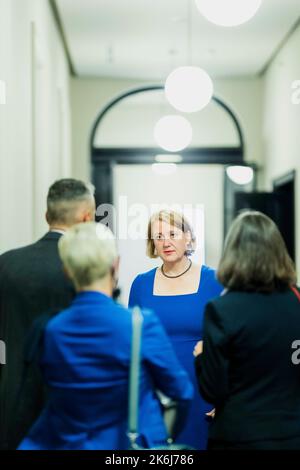 Berlin, Deutschland. 14. Oktober 2022. Lisa Paus (Buendnis 90/die Grünen), Bundesministerin für Familie, Senioren, Frauen und Jugend, im Rahmen der Gleichstellungsminister G7 2022 in Berlin, 14. Oktober 2022. Kredit: dpa/Alamy Live Nachrichten Stockfoto
