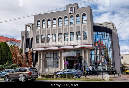 TARGOVISTE, RUMÄNIEN - 30. SEPTEMBER 2020: BRD Groupe Societe Generale am 30. September 2020 in Targoviste, Rumänien. Stockfoto