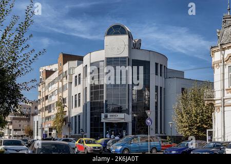 TARGU-JIU, RUMÄNIEN-25. SEPTEMBER: BRD Groupe Societe Generale am 25. September 2020 in Targu-Jiu. Stockfoto