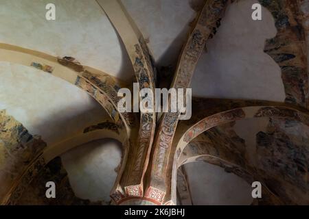 Hermitage von San Baudelio, Provinz Soria, Castilla y Leon, Spanien. Innendetails. Stockfoto