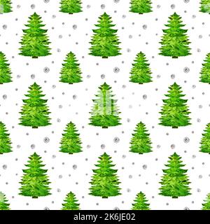 Nahtloses Muster Hintergrund mit Aquarell weihnachtsbaum Stockfoto