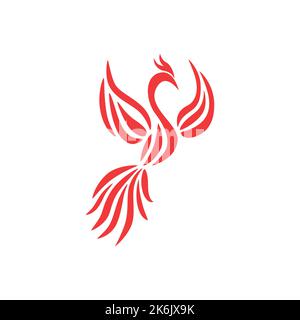 Flying Phoenix Fire Bird abstrakte Logo Design Vektor-Vorlage. Stock Vektor