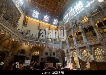 Innenansicht der dekorierten Halle von Castle de Haar Stockfoto