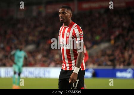 Ivan Toney #17 von Brentford während des Premier League-Spiels gesehen Brentford gegen Brighton und Hove Albion im Brentford Community Stadium, London, Großbritannien, 14.. Oktober 2022 (Foto von Carlton Myrie/Nachrichtenbilder) Stockfoto