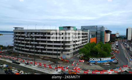 Ocean Terminal Shopping Centre in Edinburgh Leith - Luftaufnahme - EDINBURGH, SCHOTTLAND - 04. OKTOBER 2022 Stockfoto