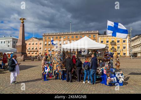 Markt am Senatsplatz, Helsinki, Finnland, Europa Stockfoto