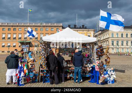 Markt am Senatsplatz, Helsinki, Finnland, Europa Stockfoto