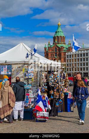 Markt am Senatsplatz, Helsinki, Finnland, Europa Stockfoto