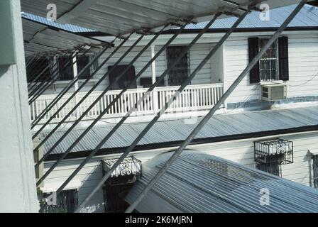 Belize City - Chancery Office Building - 1981, Vereinigte Staaten Fotos im Zusammenhang mit Botschaften, Konsulaten und anderen Überseegebäuden Stockfoto