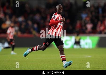 London, Großbritannien. 14. Oktober 2022. Yoane Wissa #11 von Brentford während des Premier League-Spiels Brentford gegen Brighton und Hove Albion im Brentford Community Stadium, London, Großbritannien, 14.. Oktober 2022 (Foto von Carlton Myrie/News Images) in London, Großbritannien am 10/14/2022. (Foto von Carlton Myrie/News Images/Sipa USA) Quelle: SIPA USA/Alamy Live News Stockfoto