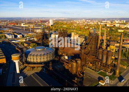 Luftaufnahme einer geschlossenen metallurgischen Anlage in Vitkovice Stockfoto