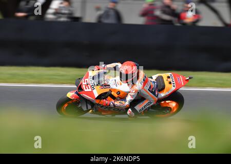 Phillip Island Circuit, Melbourne, Australien. 15. Oktober 2022. Marc Marquez, Honda Factory Racing, 2. im Startfeld für den Grand Prix von Australien am Sonntag auf Phillip Island. Stockfoto