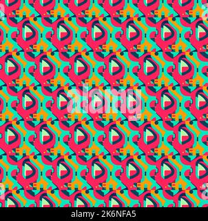 Nahtloses, kräftiges Vektormuster, abstraktes Design, stark gesättigte Textur Stock Vektor