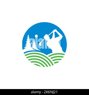 Golf Logo einzigartig, Golf-Ikone, Sport-Logo-Design Stock Vektor