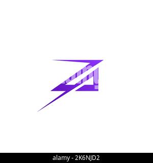 ZP Logo einfaches und modernes Design mit violetter Farbe Stock Vektor