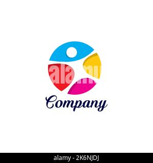 Gesundheit Logo Symbol, Human Abstract Logo Design Stock Vektor