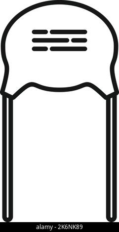 Vektorgrafik des Symbols für elektronische Widerstände. Elektrischer Stromkreis. Kondensatorchip Stock Vektor