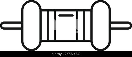 Vektor der Kontur des Symbols für die Widerstandskomponente. Elektrischer Schaltkreis. Energieboard Stock Vektor
