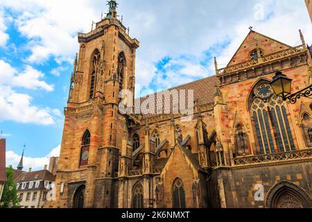 St. Martins Stiftskirche in Colmar, Elsass, Frankreich Stockfoto