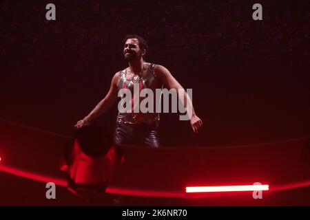 Bologna, Italien. 14. Oktober 2022. Der italienische Sänger Marco Mengoni bei seinem Auftritt in Bologna, Italien, am 14. Oktober 2022. Foto: Michele Nucci Kredit: Independent Photo Agency Srl/Alamy Live News Stockfoto