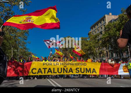 12 2022. Oktober, Barcelona, Spanischer Tag Feier der politischen Parteien Stockfoto
