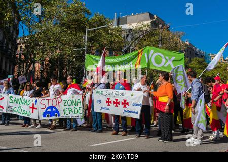 12 2022. Oktober, Barcelona, Spanischer Tag Feier der politischen Parteien Stockfoto
