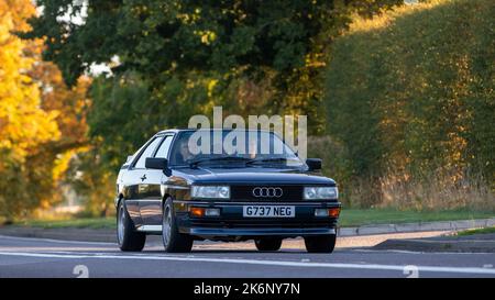 Audi Quattro Classic 1989 in Blau Stockfoto