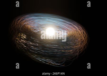 Schöne abstrakte geometrische bunte Kreis . Dynamische Starburst-Welle. 3D Rendering Illustration Hintergrund Muster für Design. Stockfoto