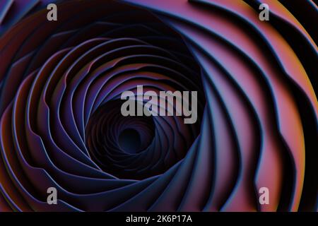 Schöne abstrakte bunte moderne Kreis Hintergrund. Dynamische Starburst-Welle. 3D Rendering Illustration Hintergrund Muster für Design. Stockfoto