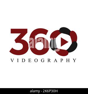 360 Videografie-Logo-Vektor Stock Vektor