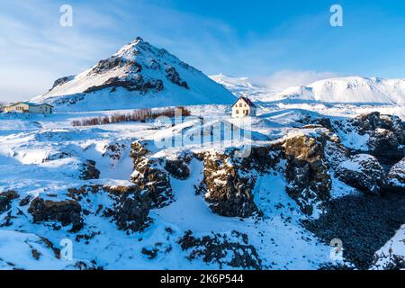 Arnarstapi-Küste, Halbinsel Snaefellsnes, Island, Europa Stockfoto