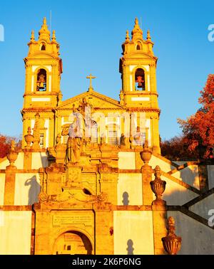BOM Jesus do monte, barocke Kirche mit Blick auf den Sonnenuntergang, Braga, Portugal Stockfoto