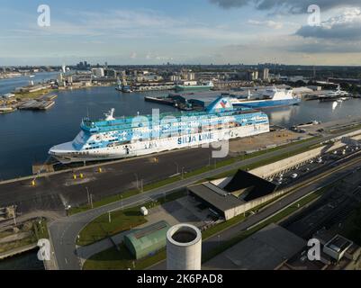 Amsterdam, 29.. September 2022, Niederlande. Aufnahme von Flüchtlingen in Amsterdam Asylbewerber auf einem Kreuzschiff 1000 zusätzliche Flüchtlinge in der Stockfoto