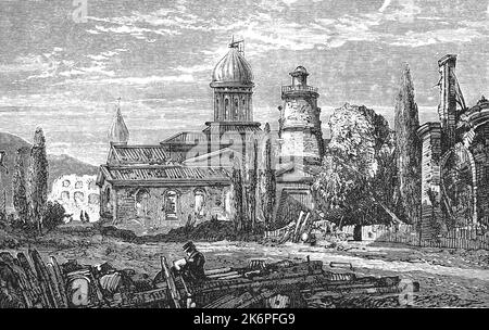 Straße in Sewastopol nach der Belagerung, c1855. Die Belagerung von Sewastopol (Belagerung von Sebastopol) dauerte vom 1854. Oktober bis zum 1855. September während des Krimkrieges. Stockfoto