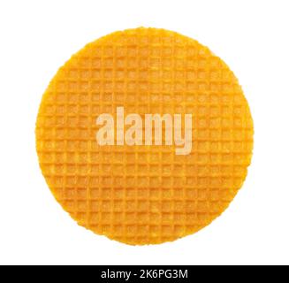 Wafer in runder Form auf weißem Hintergrund. Wafer isolieren Stockfoto
