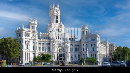 Editorial Madrid, Spanien - 20. September 2022: Der Palacio de Cibeles, der Sitz des Stadtrates von Madrid in Spanien, Europa. Stockfoto