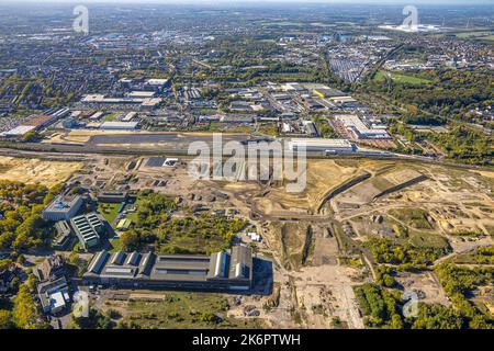 Luftaufnahme, Baugebiet Industriegebiet Westfalenhütte, Industriegebiet Bornstraße, Borsigplatz, Dortmund, Ruhrgebiet, Nordrhein-Westfalen, Germa Stockfoto